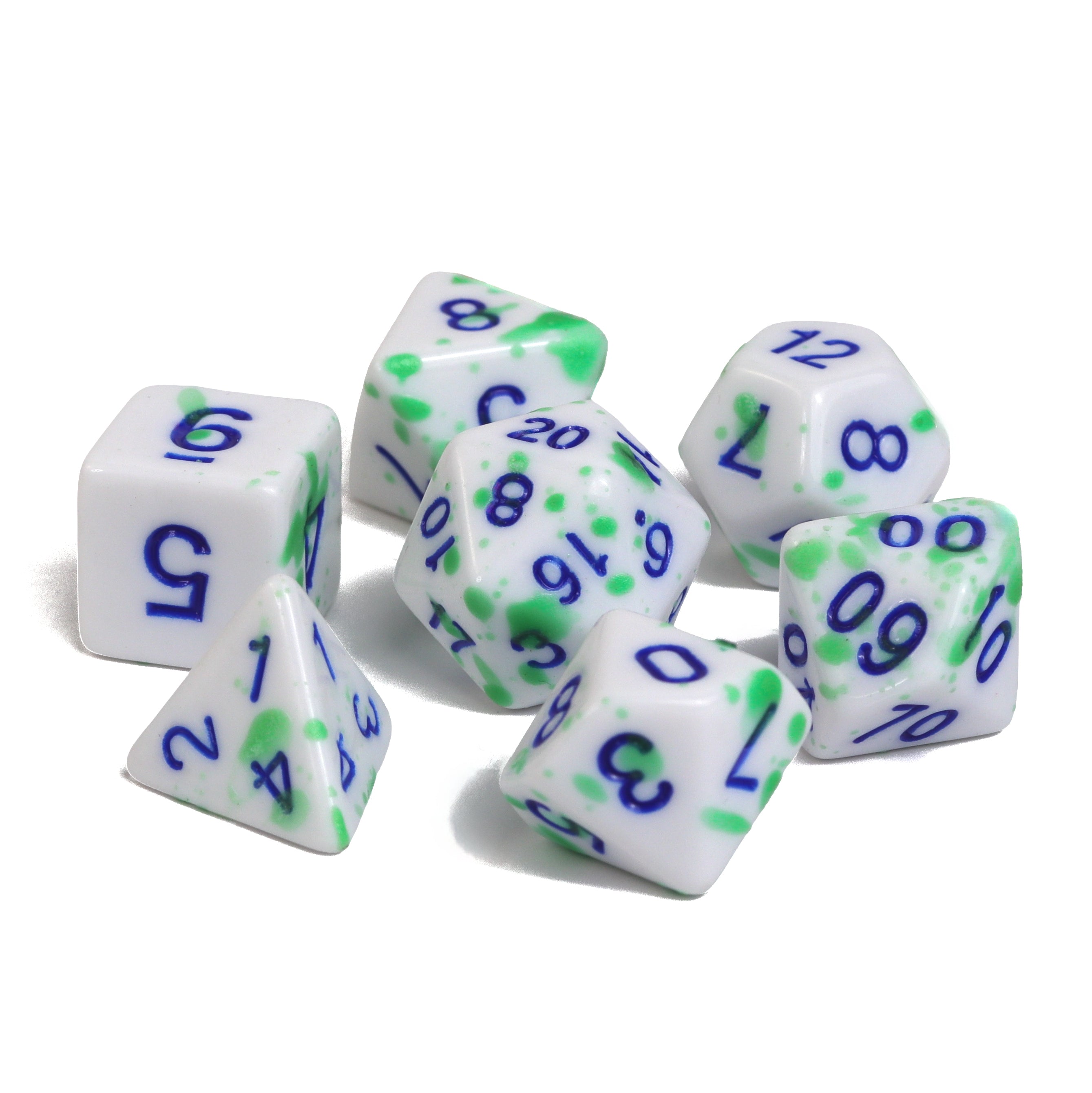 7pc RPG Set - Color Spray - Green – Die Hard Dice