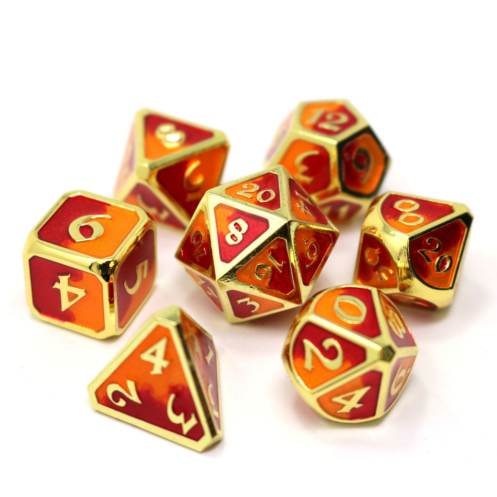 【美品】DICE SHOWDOWN 7 Piece RPG Set - Mythica Spellbinder Phoenix by Die Hard Dice