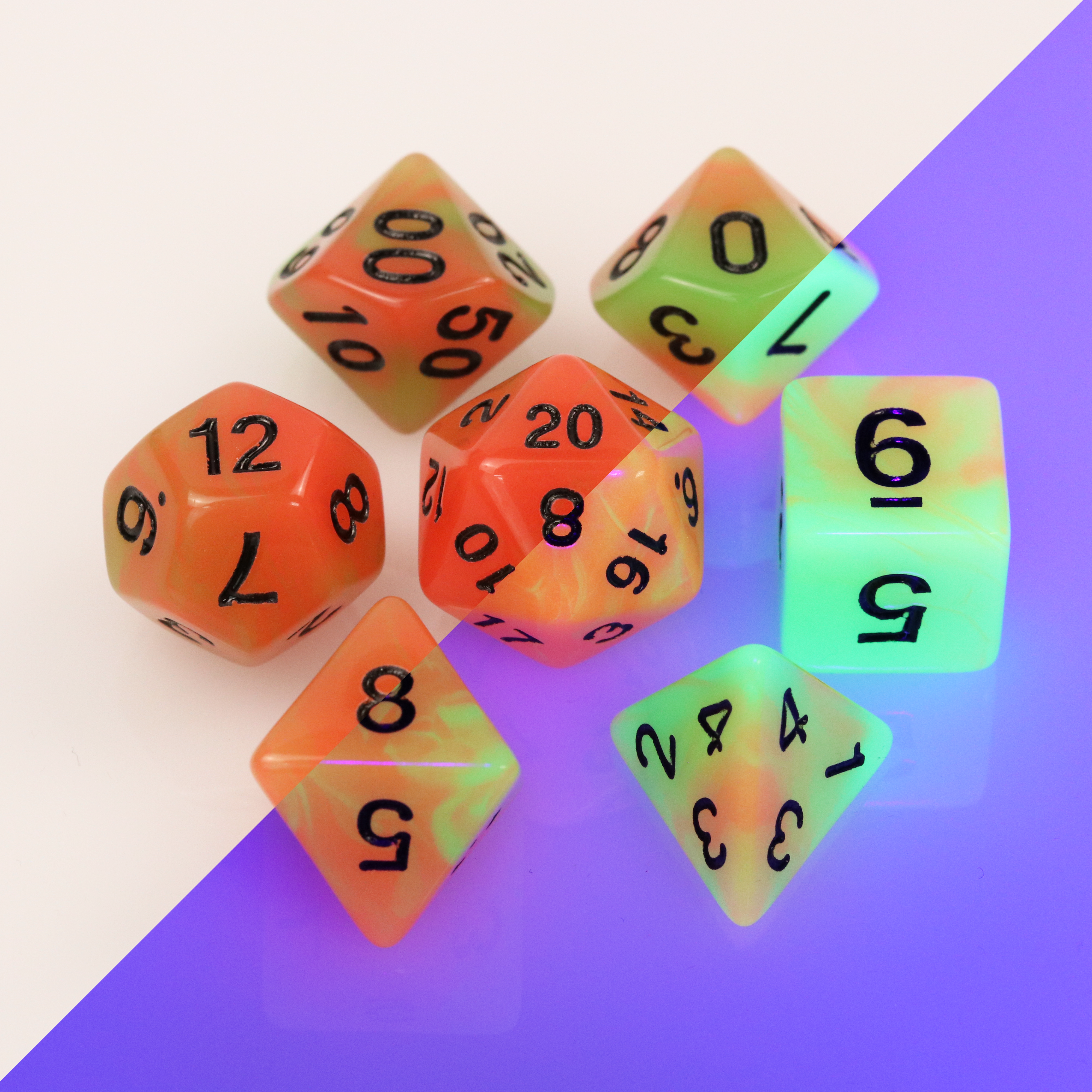 7pc RPG Set - Glow-in-the-Dark - Poison Ivy – Die Hard Dice