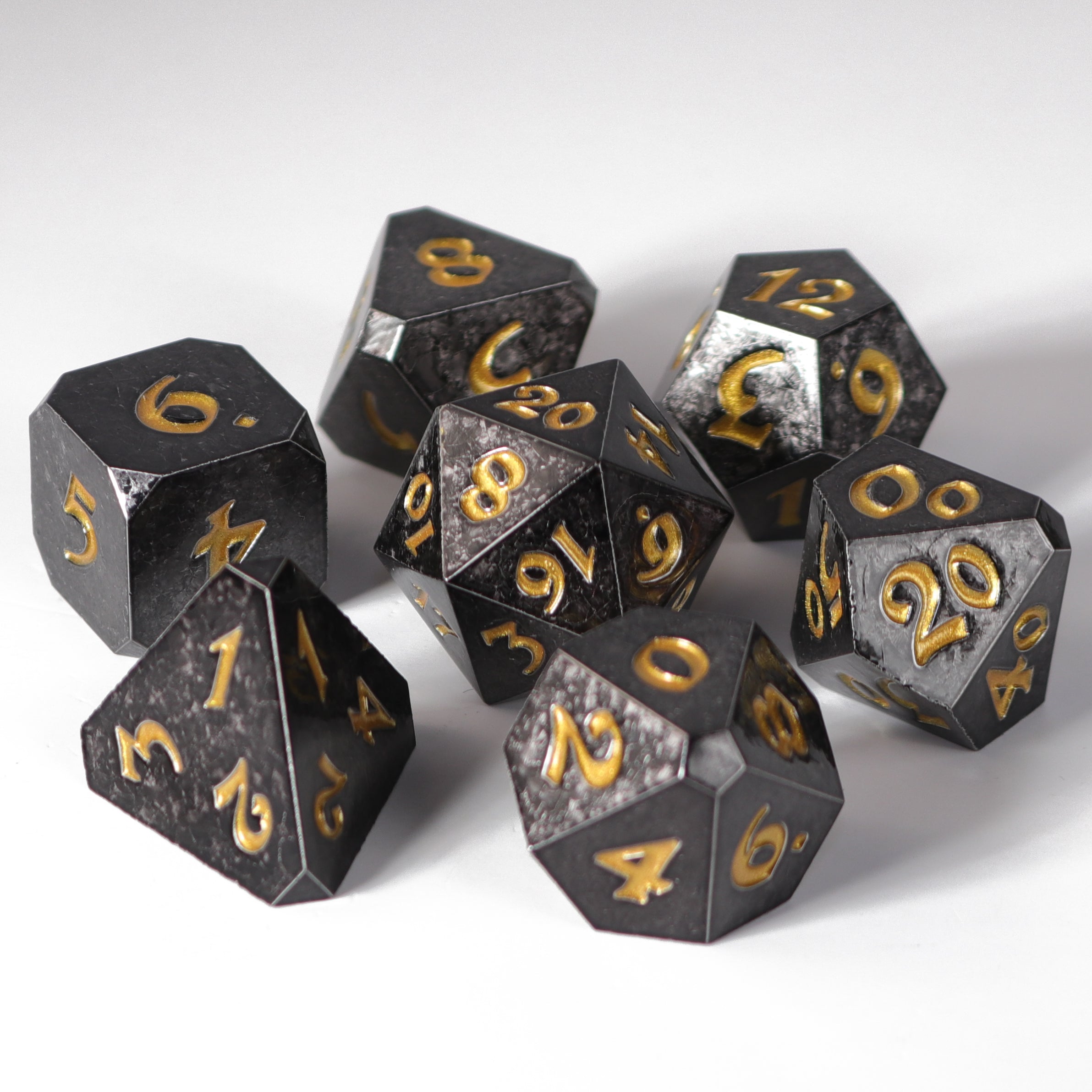 7pc RPG Set - Shadowlance with Gold – Die Hard Dice