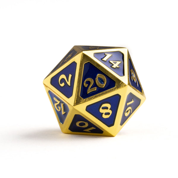 Dire d20 - Mythica Gold Sapphire