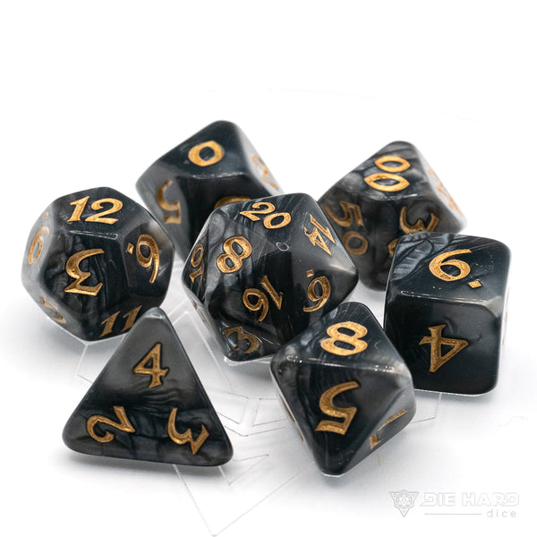 7pc RPG Set - Elessia - Shale with Gold
