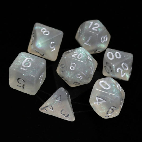 7pc RPG Set - Glacial Moonstone with Silver