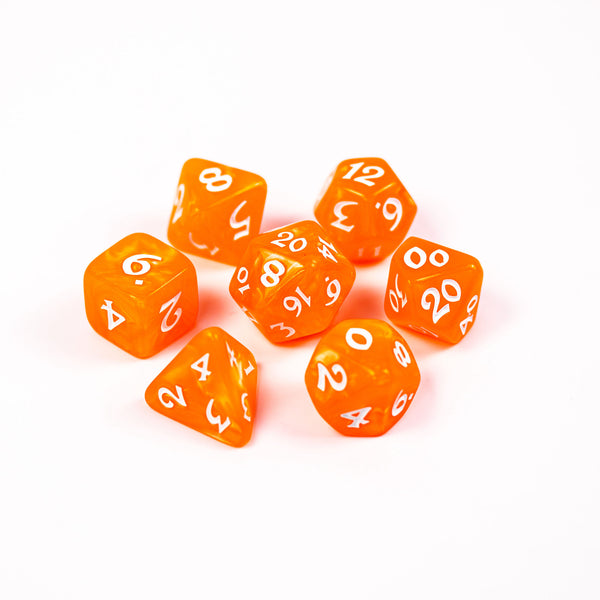 7pc RPG Set - Elessia Essentials - Orange with White