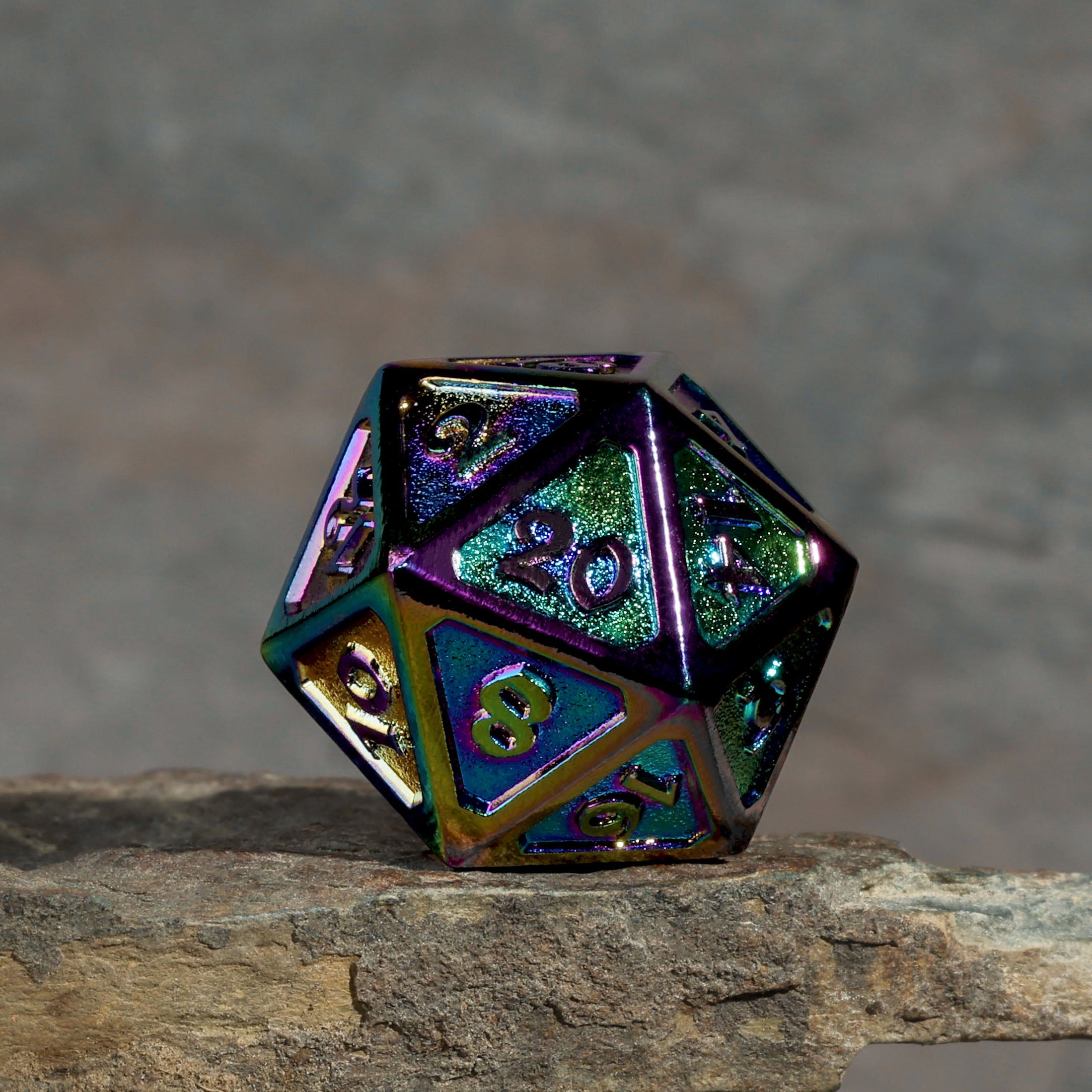 7 Piece RPG Set - Mythica Scorched Rainbow by Die Hard Dice