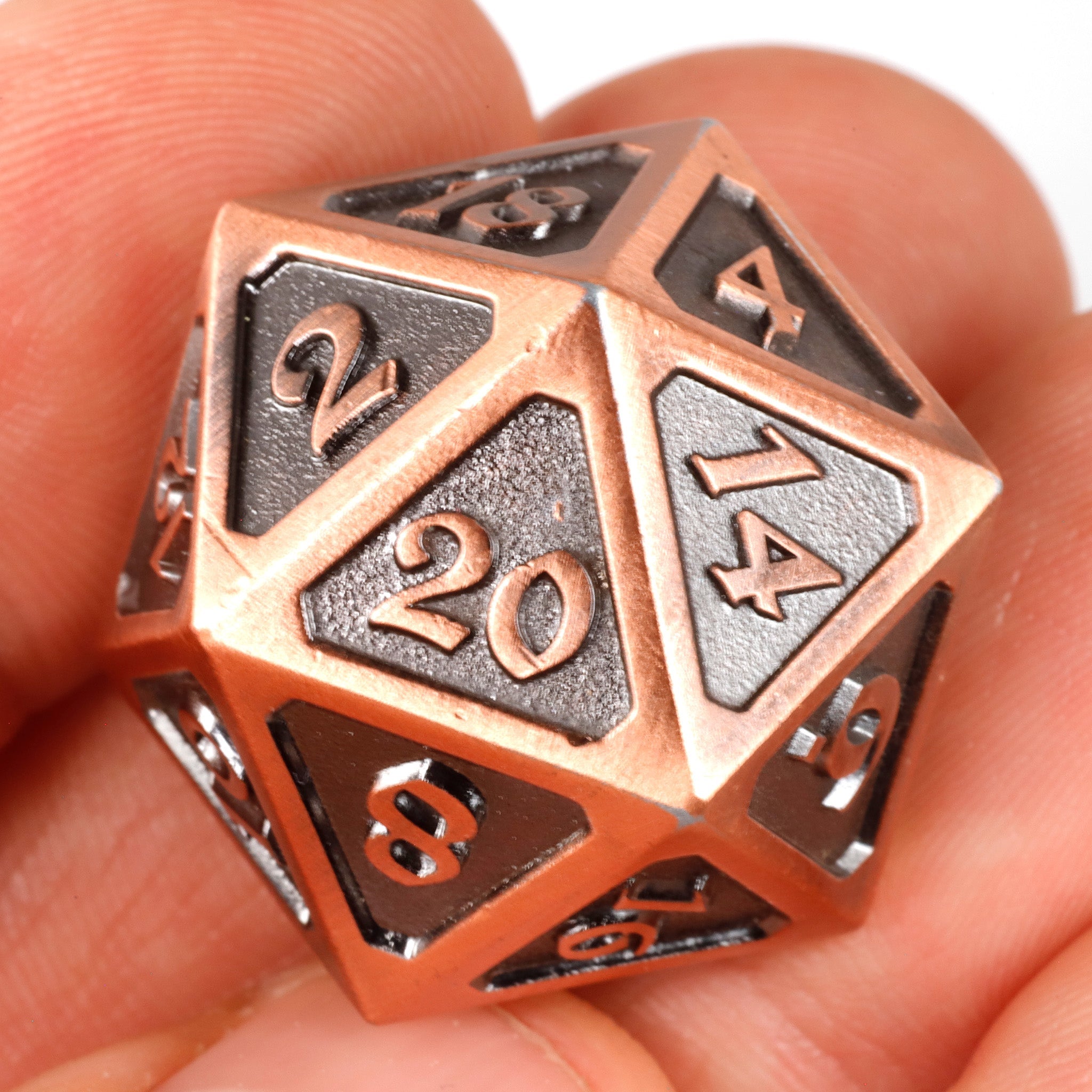 Dire d20 - Mythica Battleworn Copper – Die Hard Dice