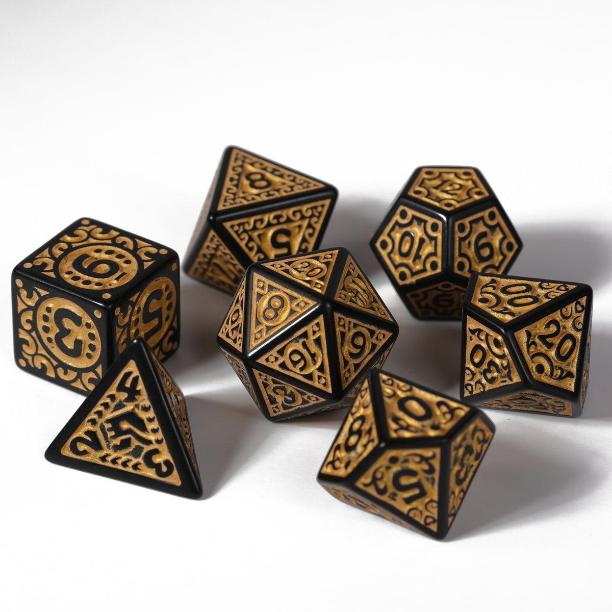 7pc RPG Set - Magic Flame - Gold