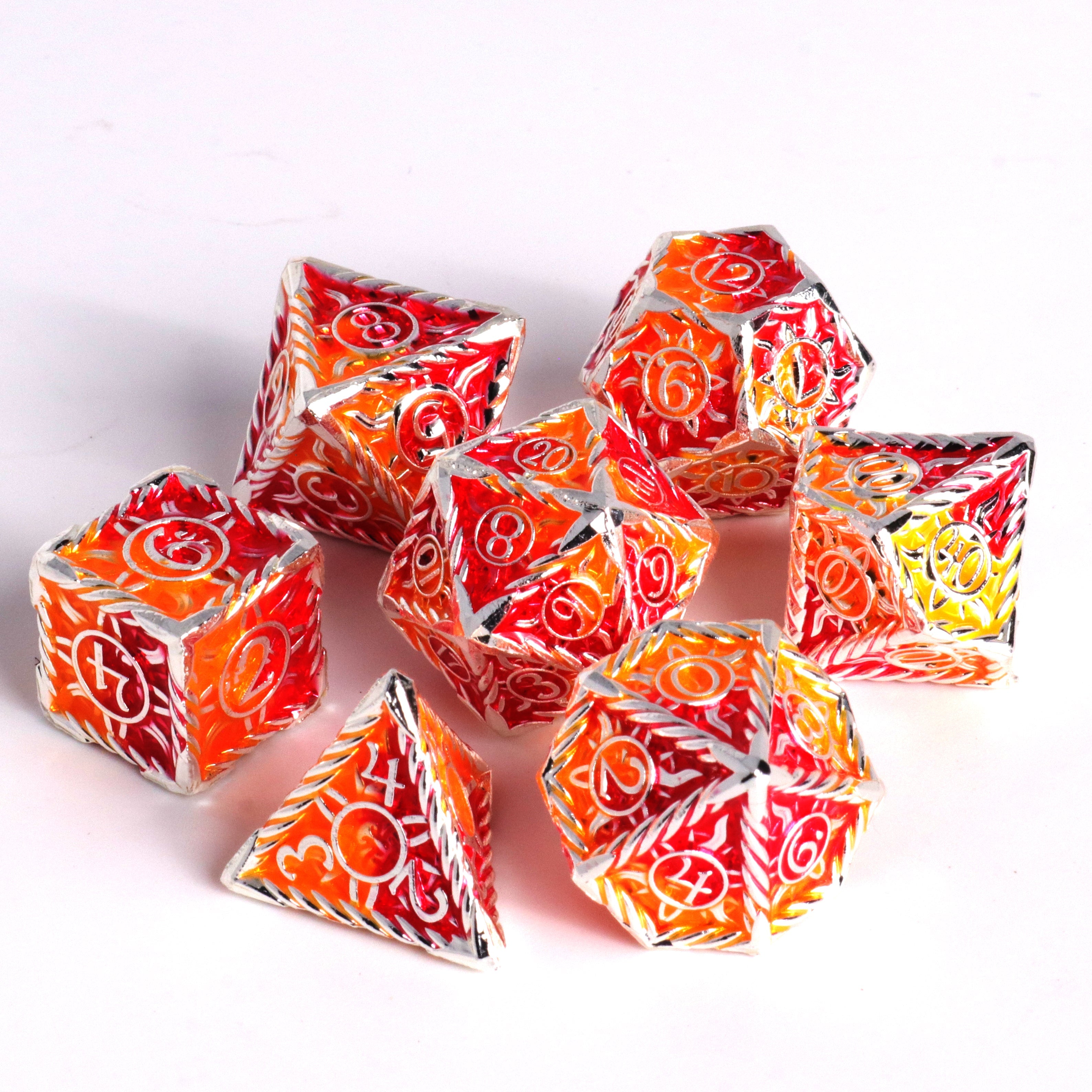 Adventure Begins - Sunwave Silver w/ Red-Orange – Die Hard Dice