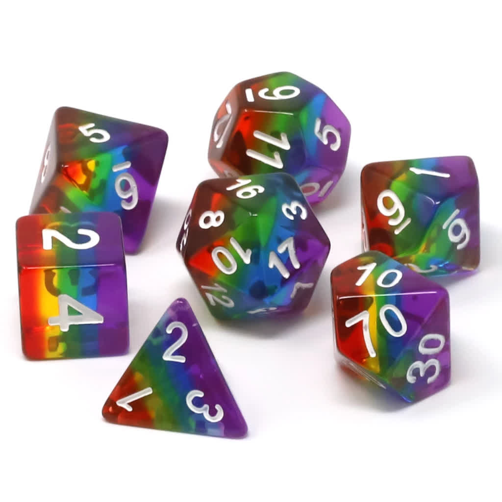 7pc RPG Set - Prismatic Rainbow – Die Hard Dice