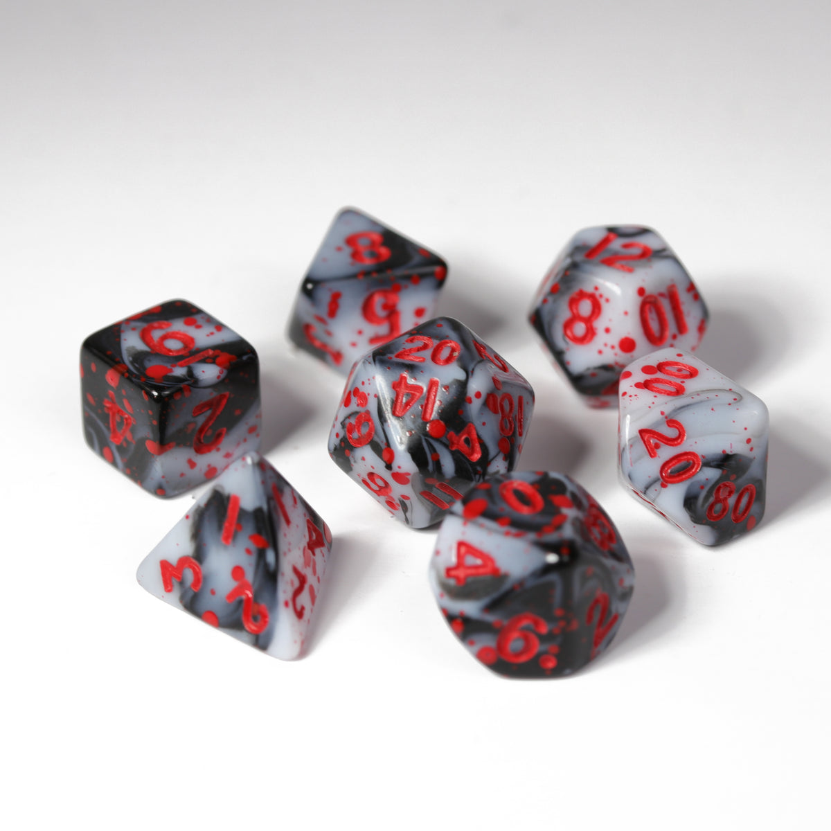 Critlings 7pc RPG Set - Bloody Crimson Noir