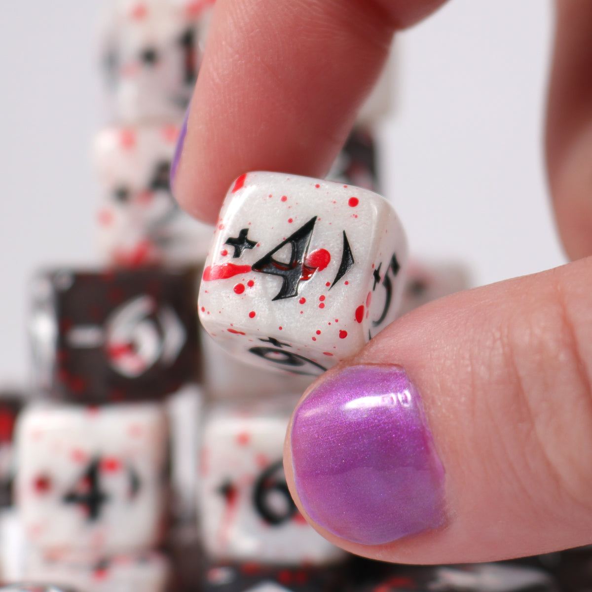 MtG Spindown Counters - Bloody Power / Toughness Dice