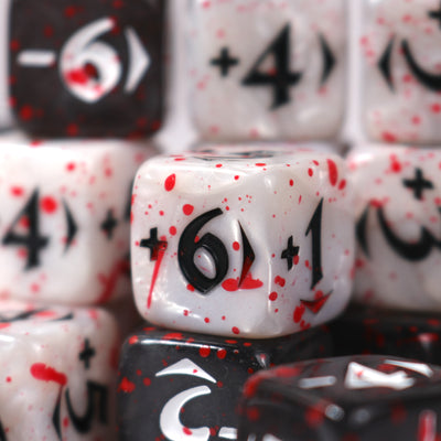 MtG Spindown Counters - Bloody Power / Toughness Dice