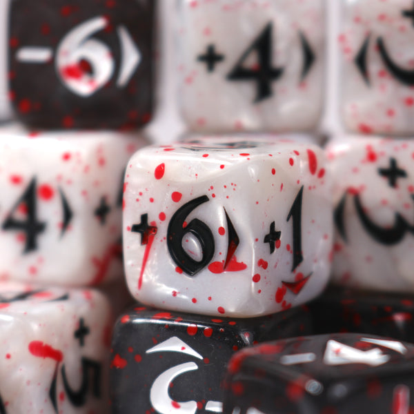 MtG Spindown Counters - Bloody Power / Toughness Dice