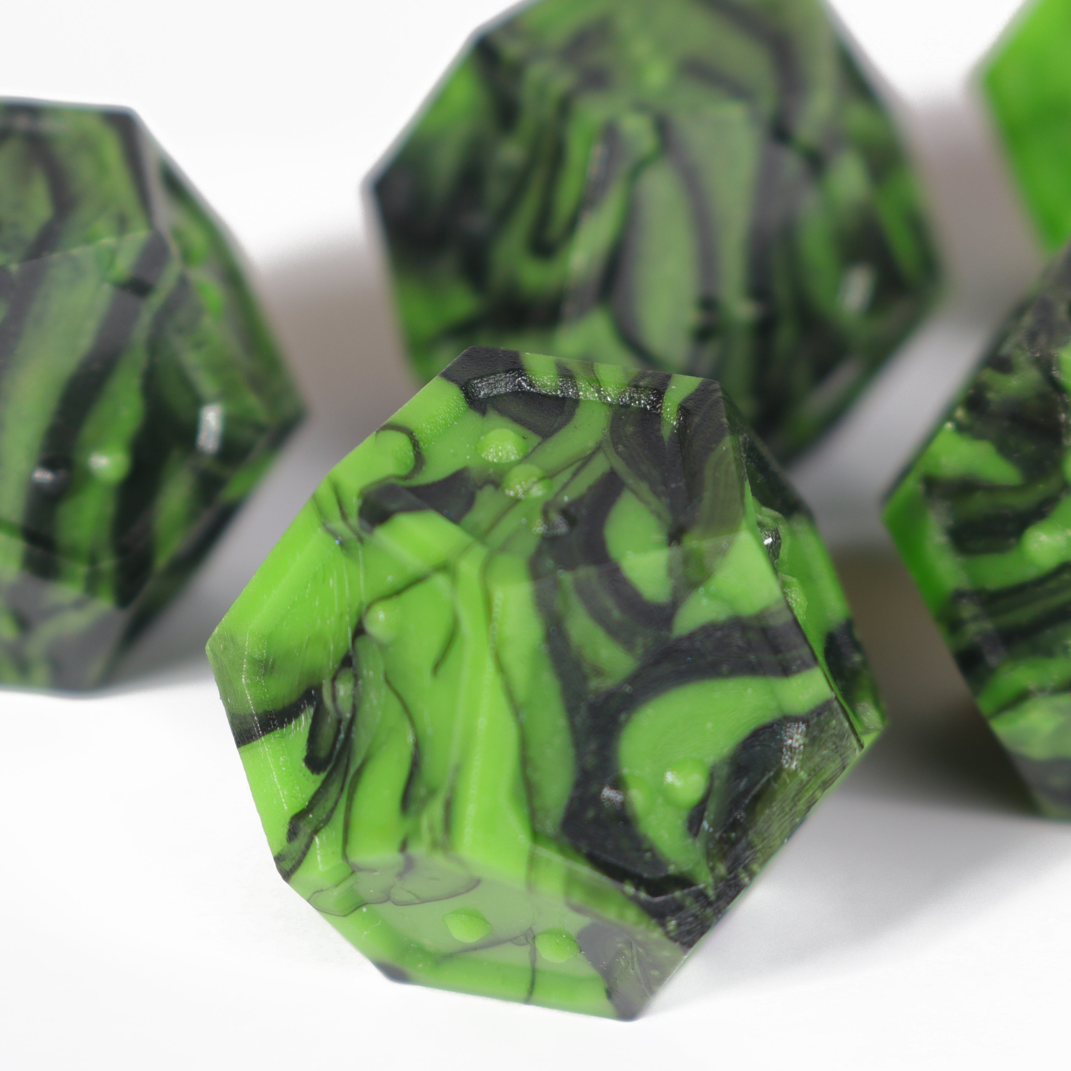 10d12 Set - DOTS Braille Acrylic - Cursed Acid – Die Hard Dice