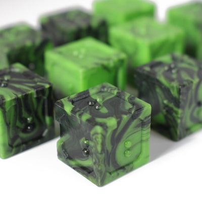 10d6 Set - DOTS Braille Acrylic - Cursed Acid