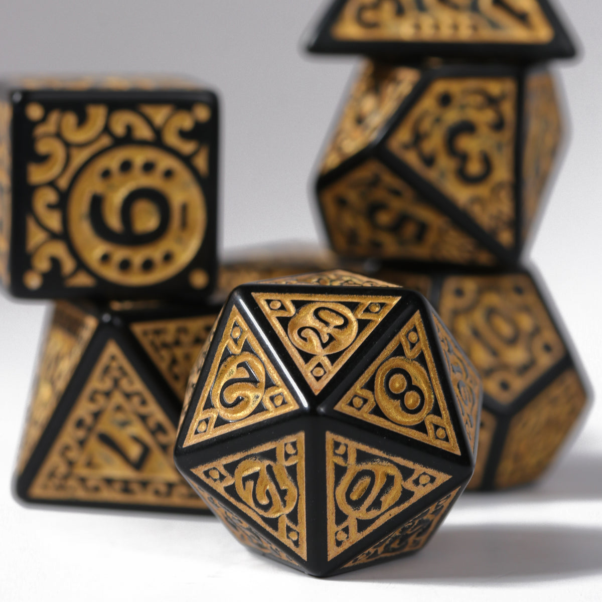 7pc RPG Set - Magic Flame - Gold