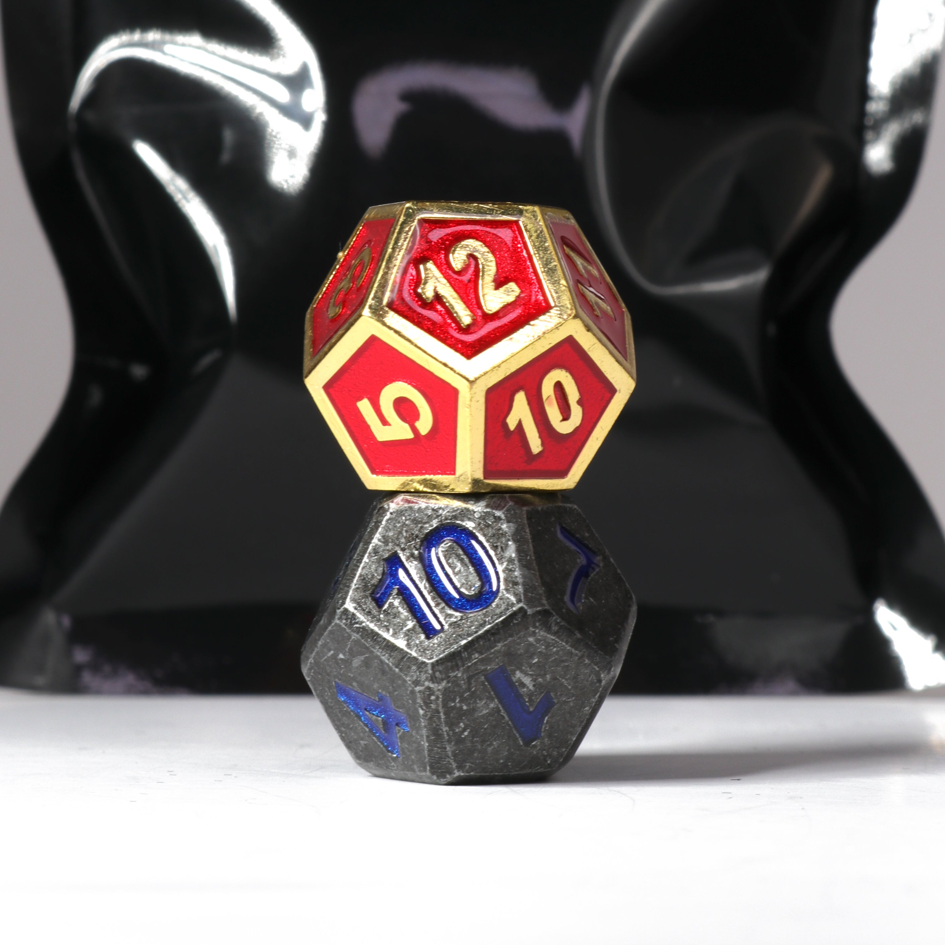 1d2 Mystery 2d12 Set - Metal Duality Dice – Die Hard Dice