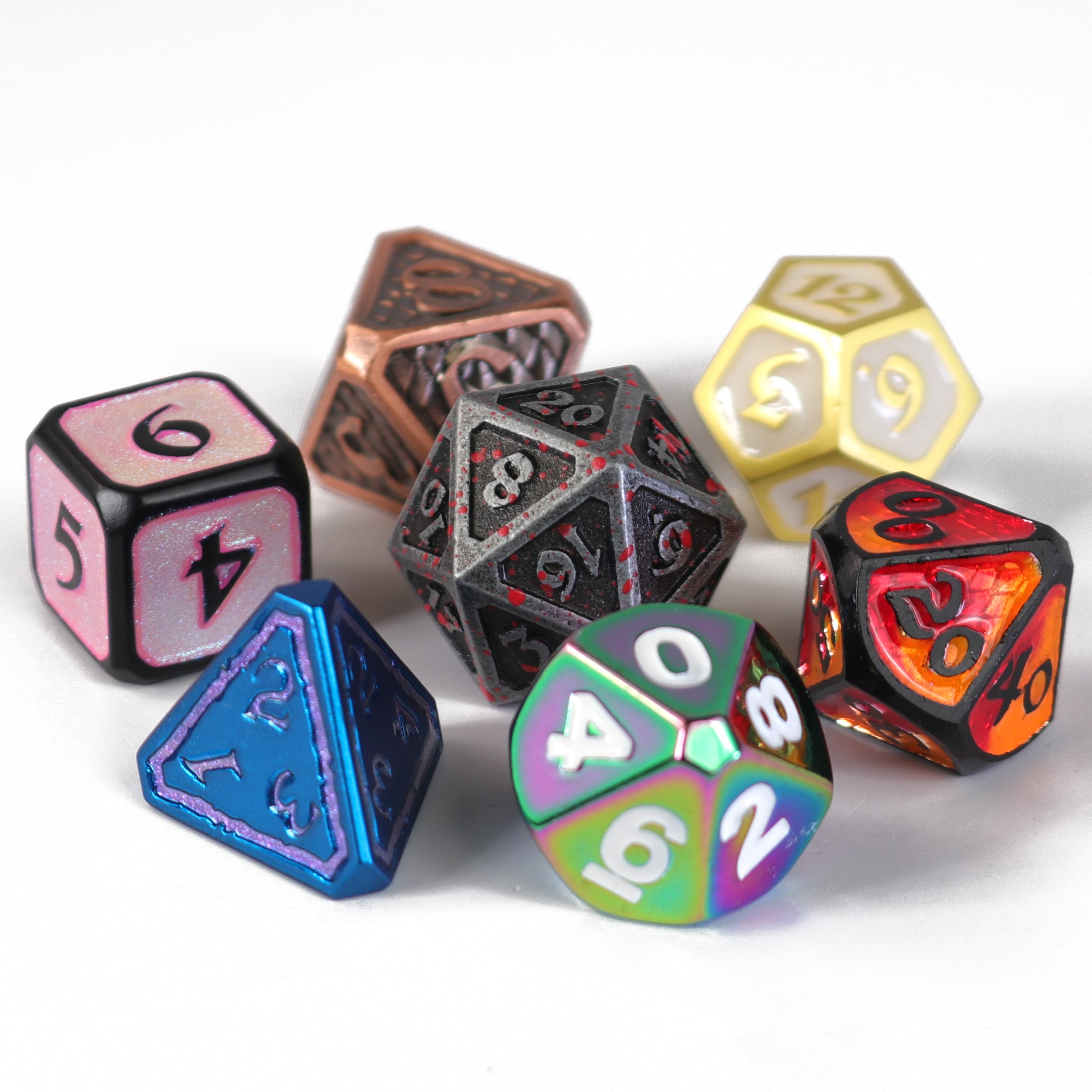 7pc RPG Set - Mixed Metal Misfits Dice – Die Hard Dice