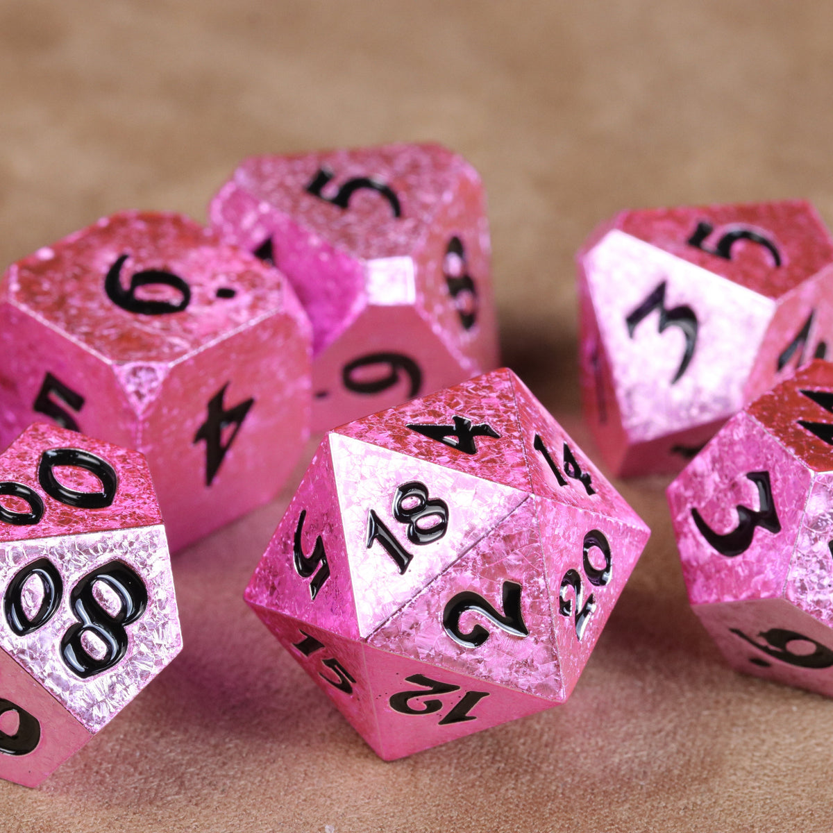 pink polymer dice 