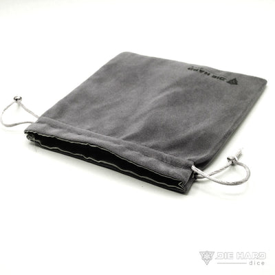 Würfeltasche aus Samt – Mittelhellgrau