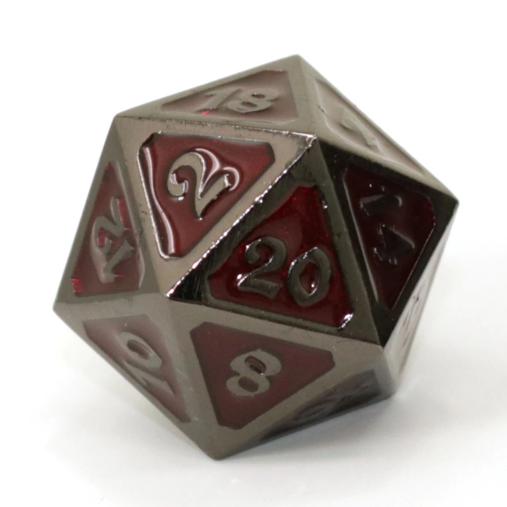 Single d20 - Mythica Sinister Ruby by Die Hard Dice