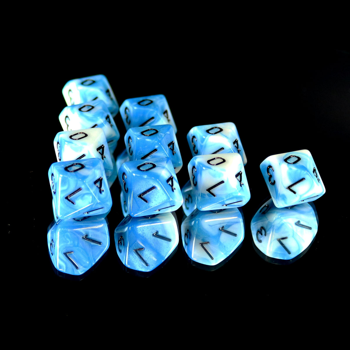 10-teiliges d10-Set – Blaue Diffusion