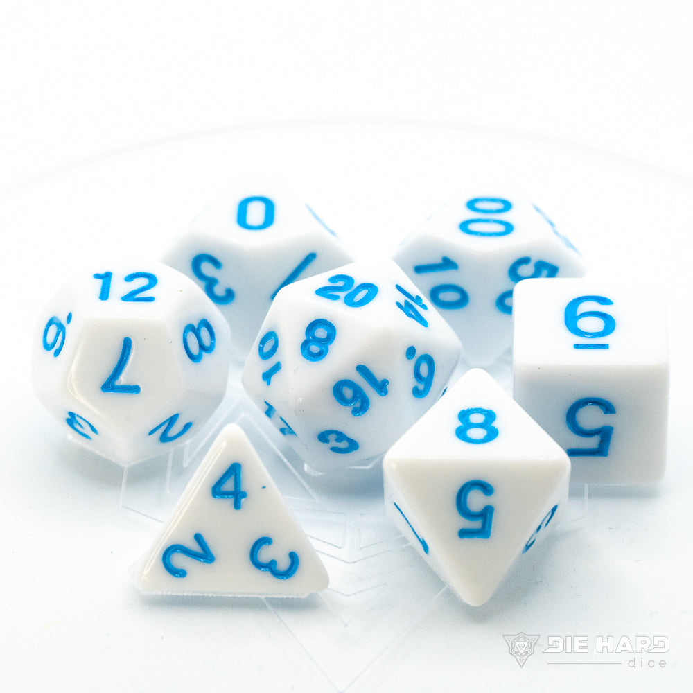 7-teiliges RPG-Set – Weiß mit Pastellblau