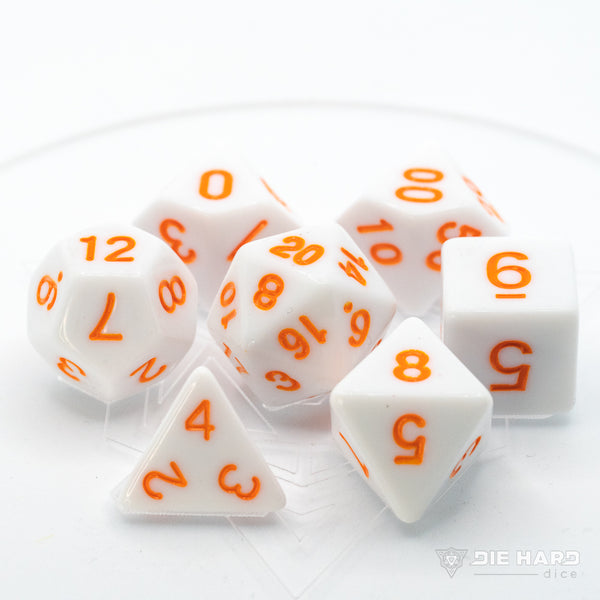 7pc RPG Set - White with Pastel Orange