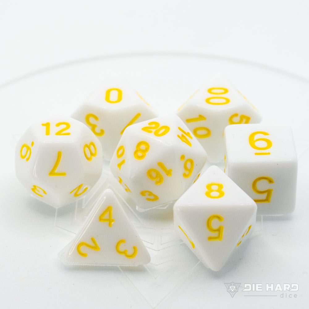 7pc RPG Set - White with Pastel Yellow