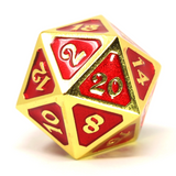 Single d20 - Mythica Gold Ruby by Die Hard Dice