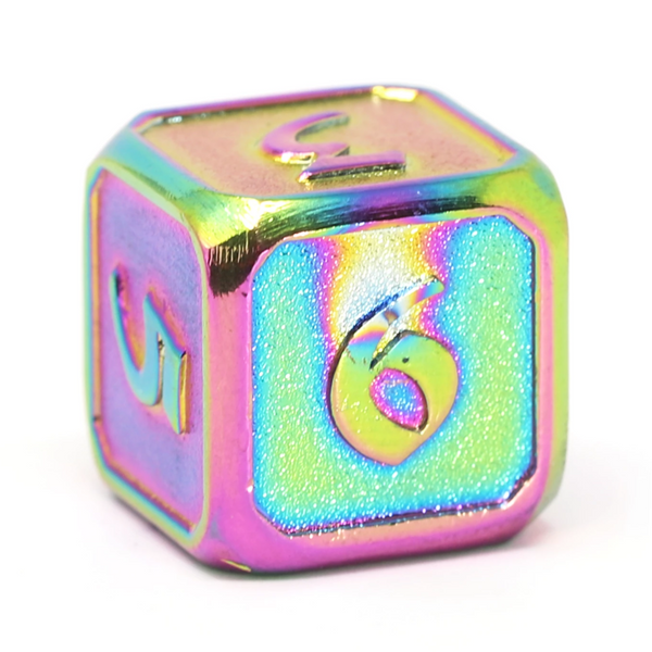 Single d6 - Mythica Scorched Rainbow by Die Hard Dice