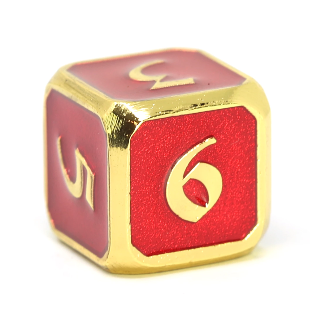 Single d6 - Mythica Gold Ruby by Die Hard Dice