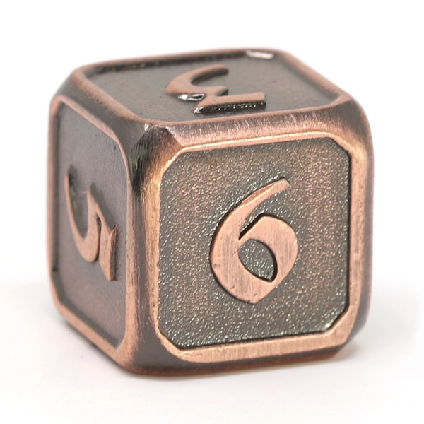 Single d6 - Mythica Battleworn Copper by Die Hard Dice