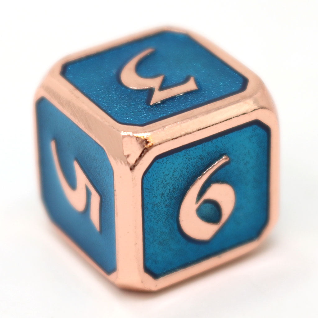 Single d6 - Mythica Copper Aquamarine by Die Hard Dice