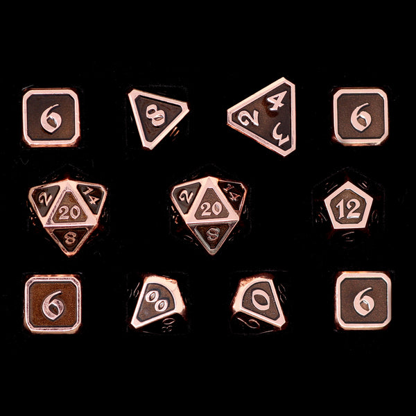 11 Piece RPG Set - Mythica Copper Onyx by Die Hard Dice