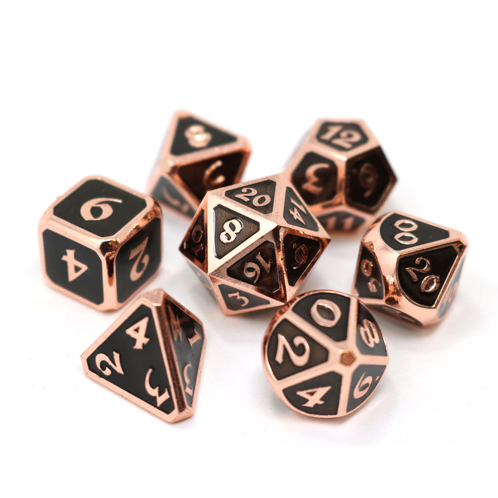 7 Piece RPG Set - Mythica Copper Onyx by Die Hard Dice