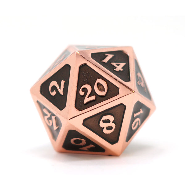 Single d20 - Mythica Copper Onyx by Die Hard Dice