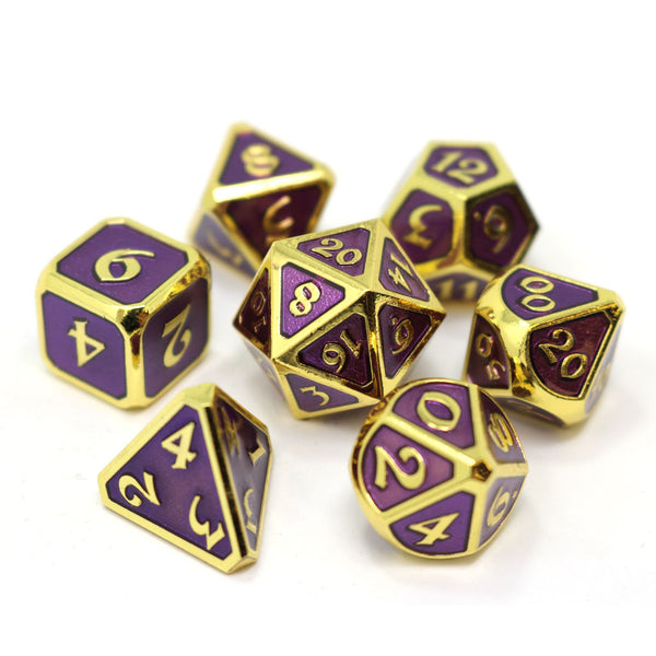 7 Piece RPG Set - Mythica Gold Amethyst by Die Hard Dice