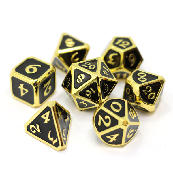 7 Piece RPG Set - Mythica Gold Onyx by Die Hard Dice