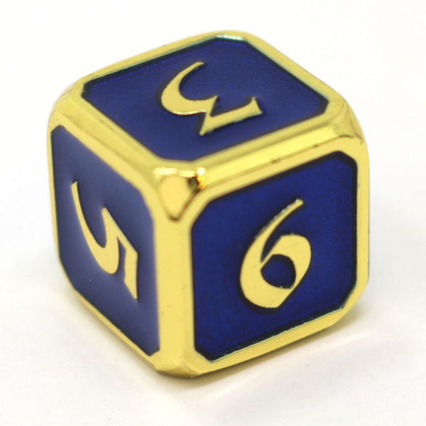 Single d6 - Mythica Gold Sapphire by Die Hard Dice