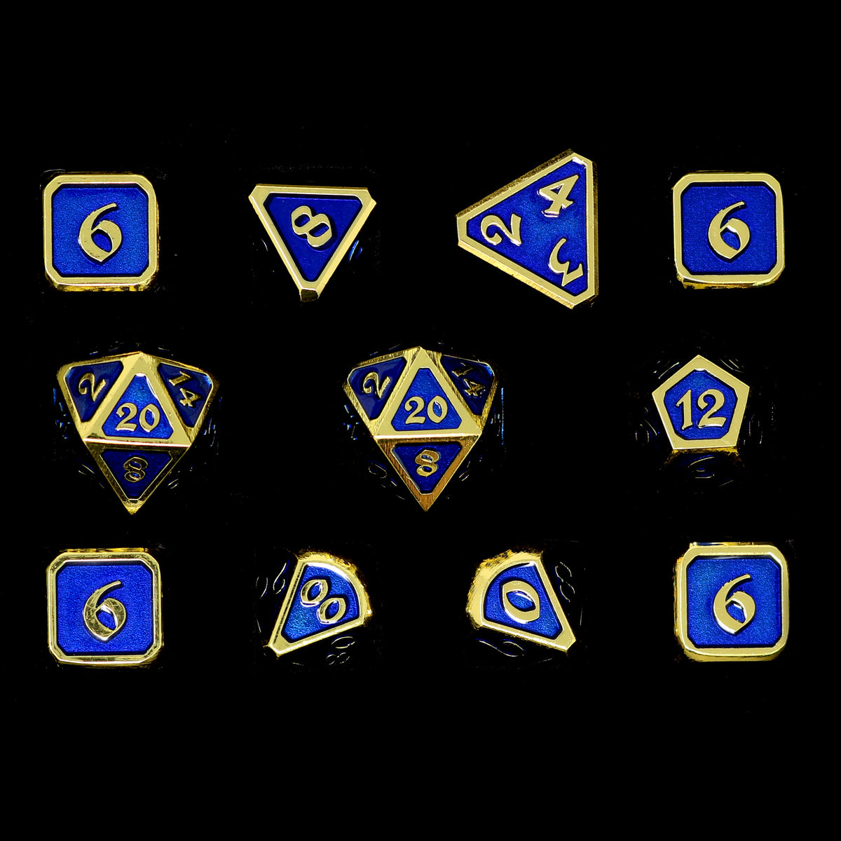 11 Piece RPG Set - Mythica Gold Sapphire by Die Hard Dice