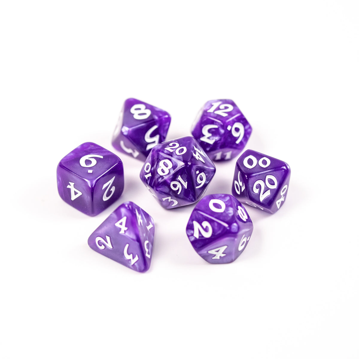 7pc RPG Set - Elessia Essentials - Purple with White