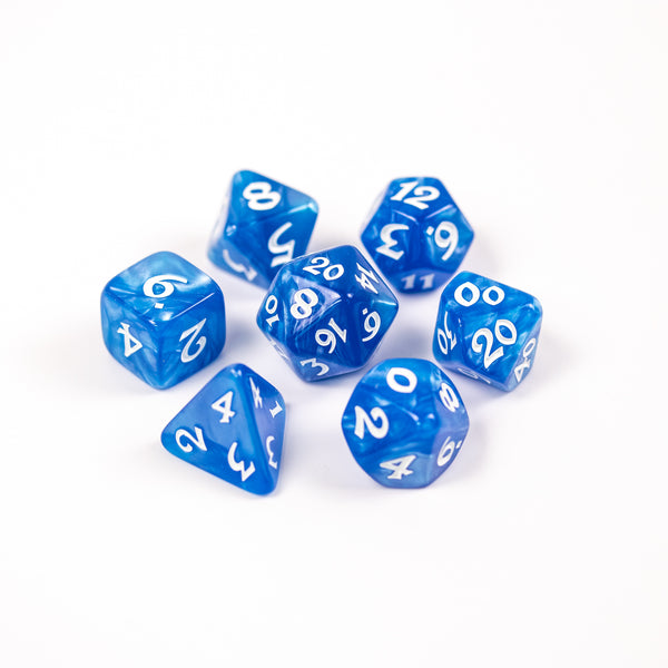 7pc RPG Set - Elessia Essentials - Blue with White
