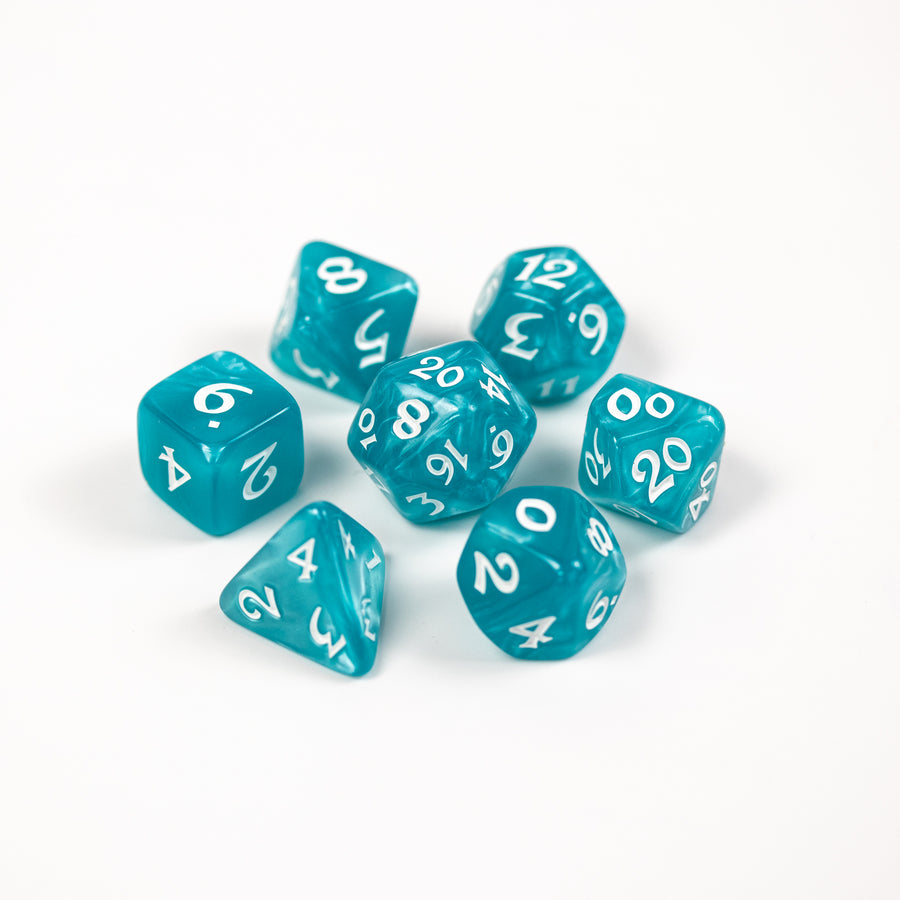 7pc RPG Set - Elessia Essentials - Teal with White