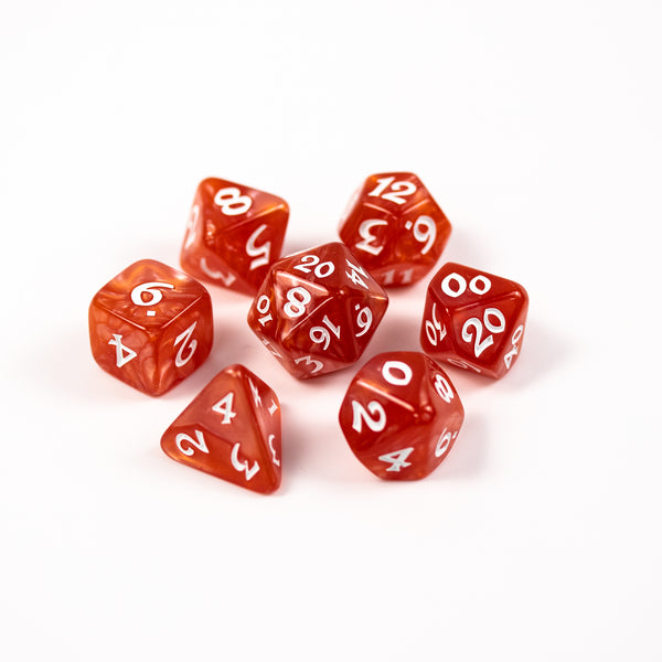 7pc RPG Set - Elessia Essentials - Red with White