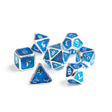 Metal D&D Dice Set, Mythica Platinum Aquamarine -  a shimmering carribean blue, embodying the essence of pristine waters