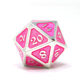 Single d20 - Mythica Platinum Pink Sapphire by Die Hard Dice