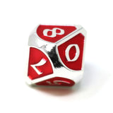 Single d10 - Mythica Platinum Ruby by Die Hard Dice