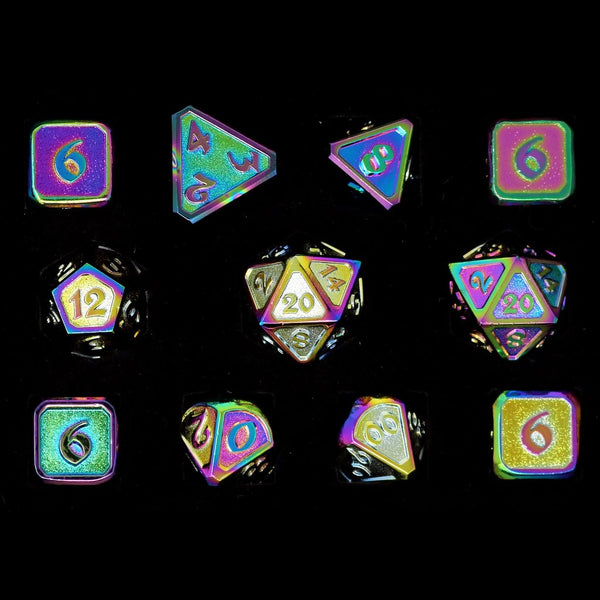 11 Piece RPG Set - Mythica Scorched Rainbow by Die Hard Dice